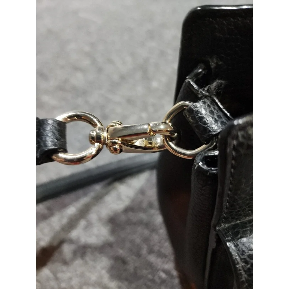 KATE SPADE NEW YORK CHANTAL BRIDGE PLACE PEBBLED LEATHER‎ SATCHEL BLACK